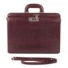 Maleta Feminina Provence - Couro Jacaré Burgundy/Forro Veludo Bordo CC 10x sem juros ou 15%desconto a vista