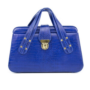 Maleta Médica Marseille - Couro Croco Azul/Forro Cobra CC 10x sem juros ou 15%desconto a vista
