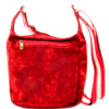 Bolsa feminina modelo Bergamo em couro bovino camurça Vermelho, alça tiracolo, CC 10xsem juros /Pix 15%desconto