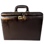 Maleta Notebook Milano - Couro Clássico Preto/Forro Veludo Grafite CC 10x sem juros/Pix 15%desconto