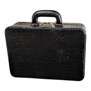 Maleta Médica Verona - Couro Jacaré Preto/Forro Veludo CC 10x sem juros/Pix 15%desconto