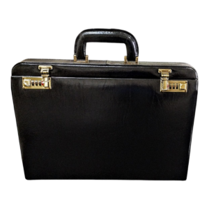 Maleta Notebook Roma - Couro Clássico Preto/Forro Veludo Grafite CC 10x sem juros/Pix 15% desconto