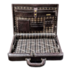 Maleta Notebook Milano - Couro Jacaré Marrom/Forro Xadrez Cc 10x sem juros/Pix 15% desconto - Image 9