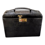 Maleta Médica Cannes - Couro Jacaré Preto/Forro Veludo CC 10x sem juros/Pix 15% desconto