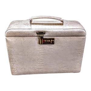 Maleta Médica Cannes - Couro Jacaré Branco/Forro Veludo CC 10xsem juros/Pix 15%desconto