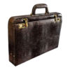 Maleta Notebook Roma - Couro Croco Marrom/Forro xadrez CC 10x sem juros/Pix 15% desco