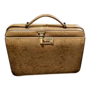 Maleta Médica Florença - Couro Jacaré Cacau/Forro Veludo CC 10x sem juros/Pix 15%desconto