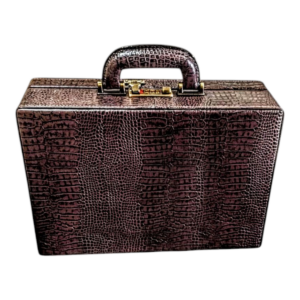 Maleta Médica Bolonha - Couro Jacaré Marrom/Forro veludo CC 10x sem juros/Pix 15%desconto