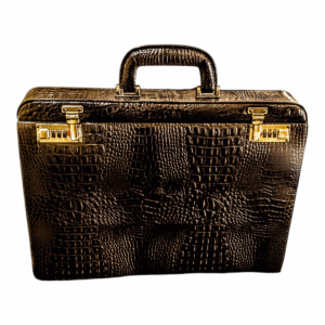 Maleta Notebook Napole - Couro Jacaré Marrom CC 10x sem juros/Pix 15% desconto