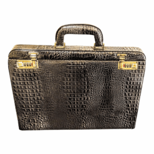 Maleta Notebook Roma - Couro Croco Marrom/Forro Veludo CC 10x sem juros/Pix 15% desco