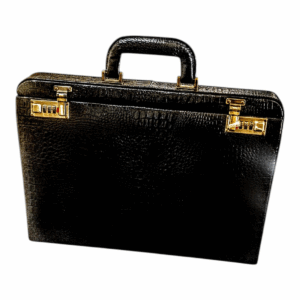 Maleta Notebook Roma - Couro Estampa Crocodilo Preto CC 10x sem juros/Pix 15%desconto