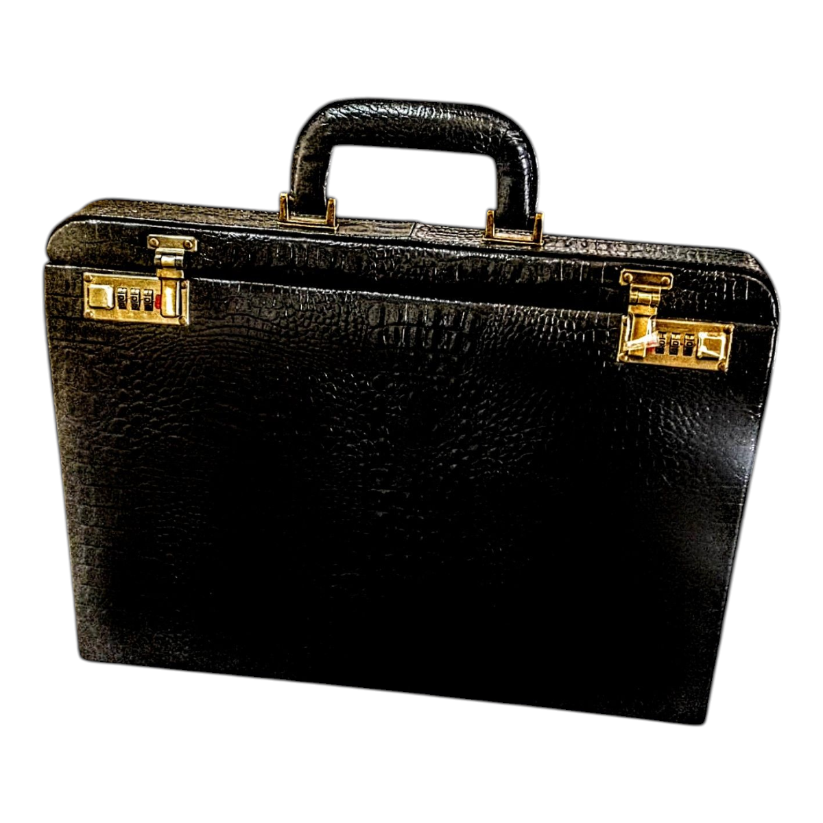 Maleta Notebook Roma - Couro Estampa Crocodilo Preto CC 10x sem juros/Pix 15%desconto