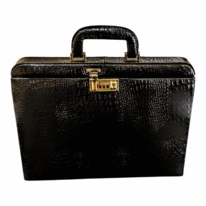 Maleta Notebook Milano - Couro Estampa Crocodilo Preto CC 10x sem juros/Pix 15%desconto