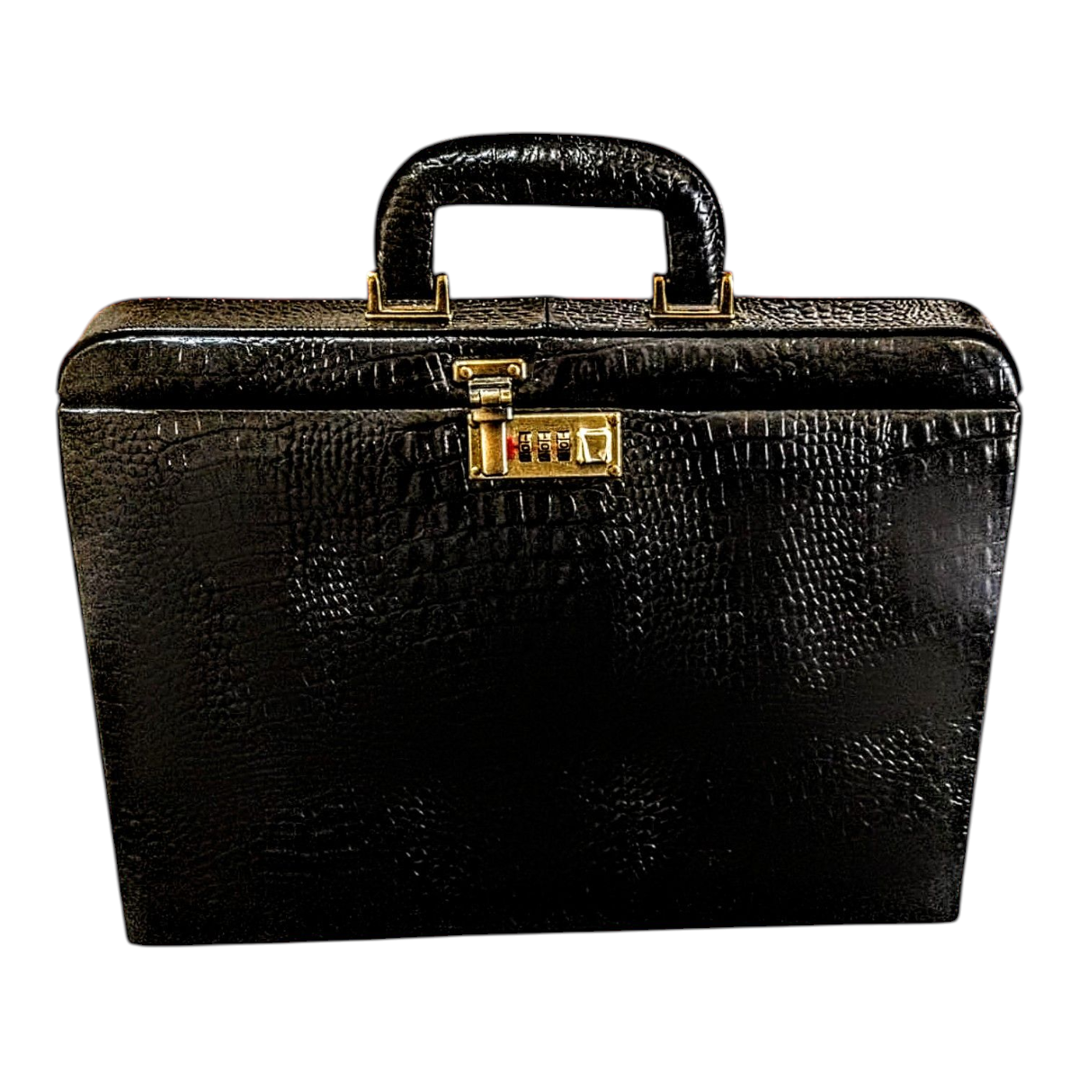 Maleta Notebook Milano - Couro Estampa Crocodilo Preto CC 10x sem juros/Pix 15%desconto