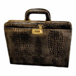 Maleta Notebook Milano - Couro Jacaré Marrom/Forro Veludo Cc 10x sem juros/Pix 15% desconto