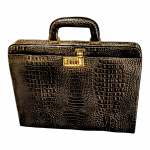 Maleta Notebook Milano - Couro Jacaré Marrom/Forro Veludo Cc 10x sem juros/Pix 15% desconto