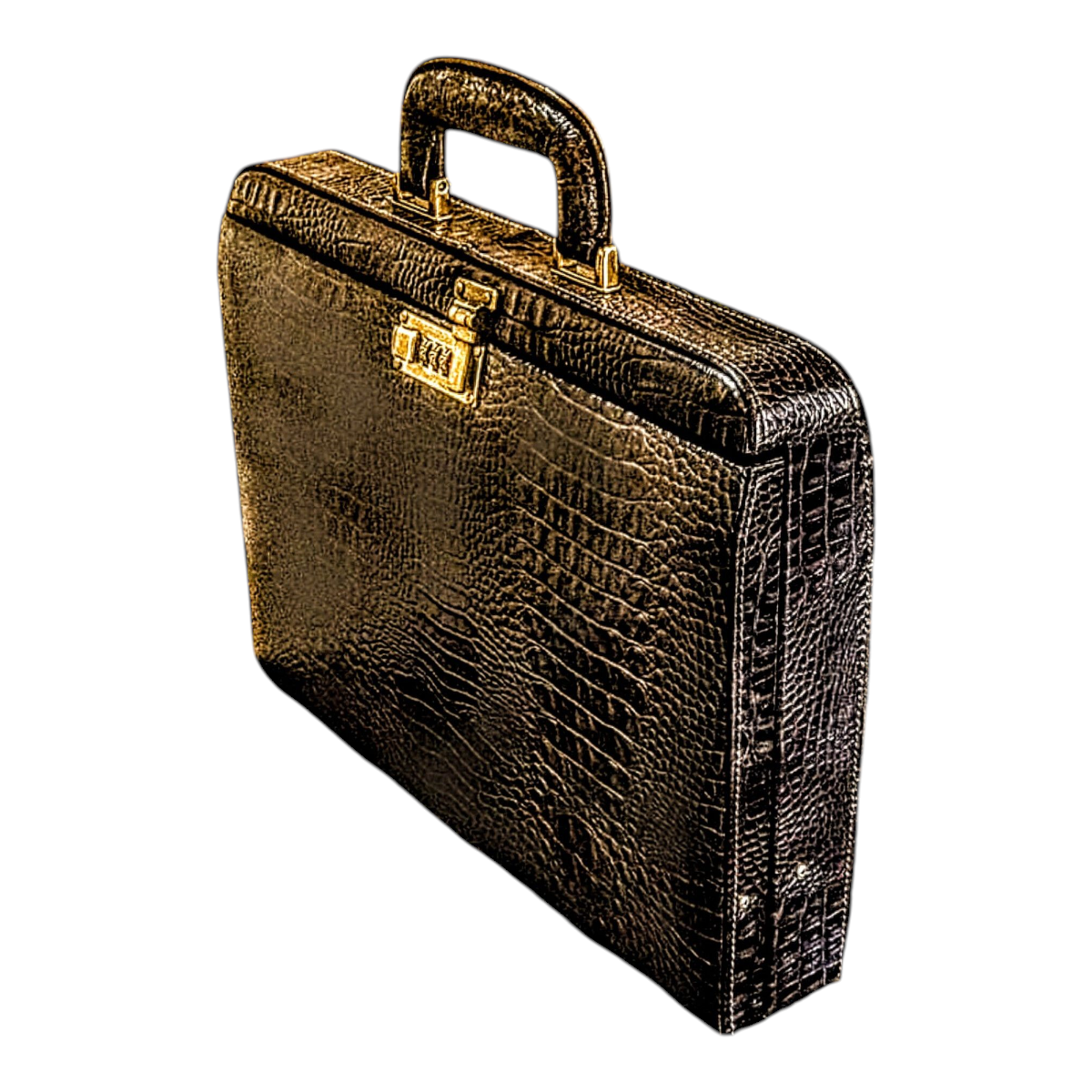 Maleta Notebook Milano - Couro Jacaré Marrom/Forro Veludo Cc 10x sem juros/Pix 15% desconto - Imagem 2