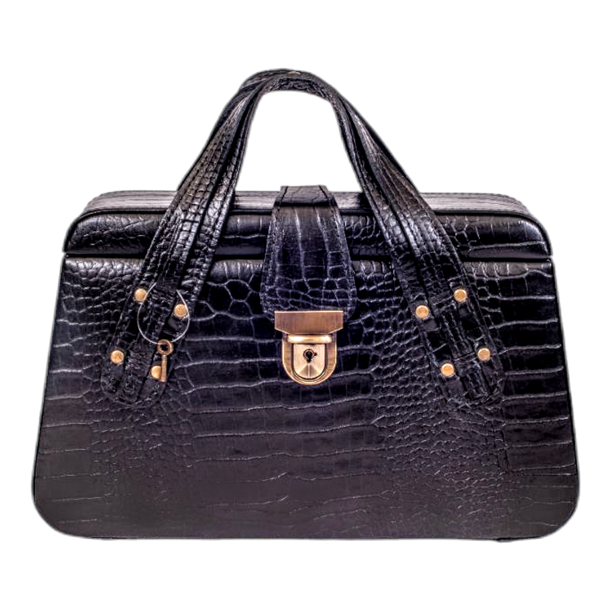 Maleta Médica Marseille - Couro Jacaré Preto/Forro Veludo CC 10x sem juros/Pix 15%desconto (cópia)