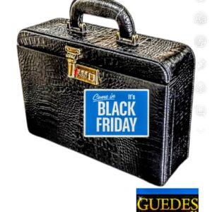 Maleta Médica Grenoble - Couro Jacaré Preto/Forro Veludo CC até 10x sem juros/ Pix 15%desconto