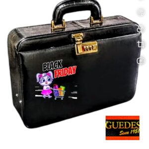 Maleta Médica Veneza - Couro Clássico Preto/Forro Veludo CC 10x sem juros/Pix 15%desconto