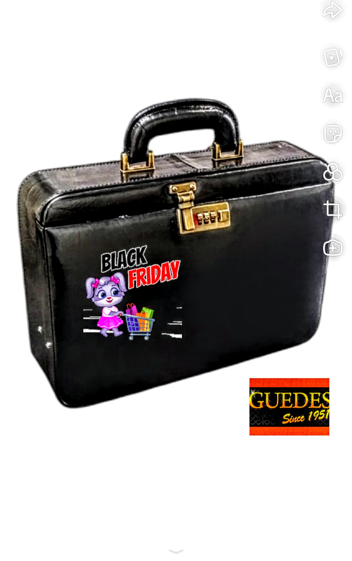 Maleta Médica Veneza - Couro Clássico Preto/Forro Veludo CC 10x sem juros/Pix 15%desconto