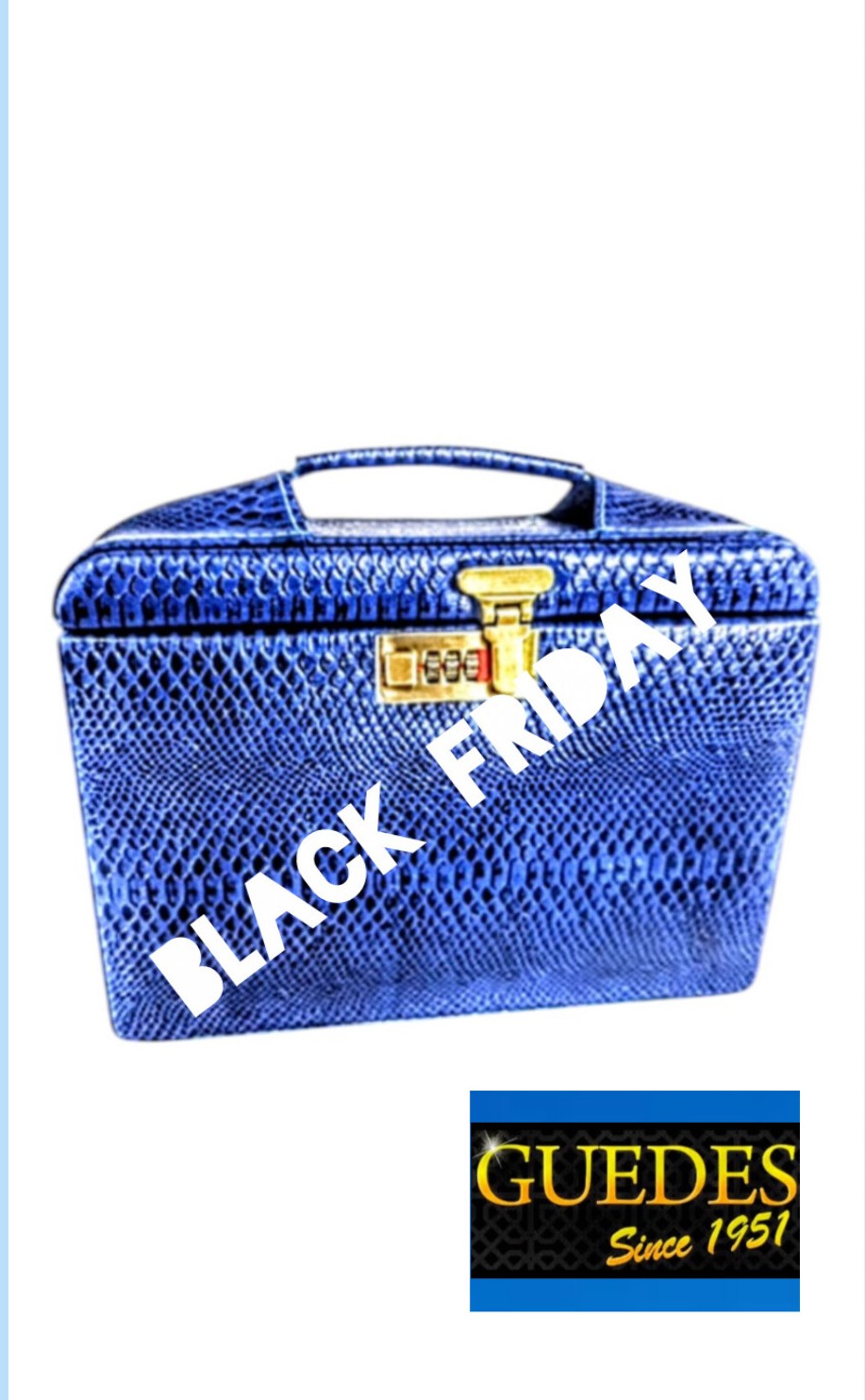 Maleta Médica Cannes - Couro Anaconda azul CC 10x sem juros ou 15% desconto a vista