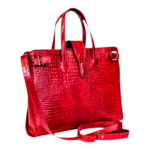 Pasta Notebook Lyon - Couro Jacaré Vermelho CC 10x sem juros/Pix 15%desconto