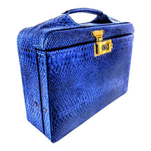 Maleta Médica Cannes - Couro Anaconda azul CC 10x sem juros ou 15% desconto a vista