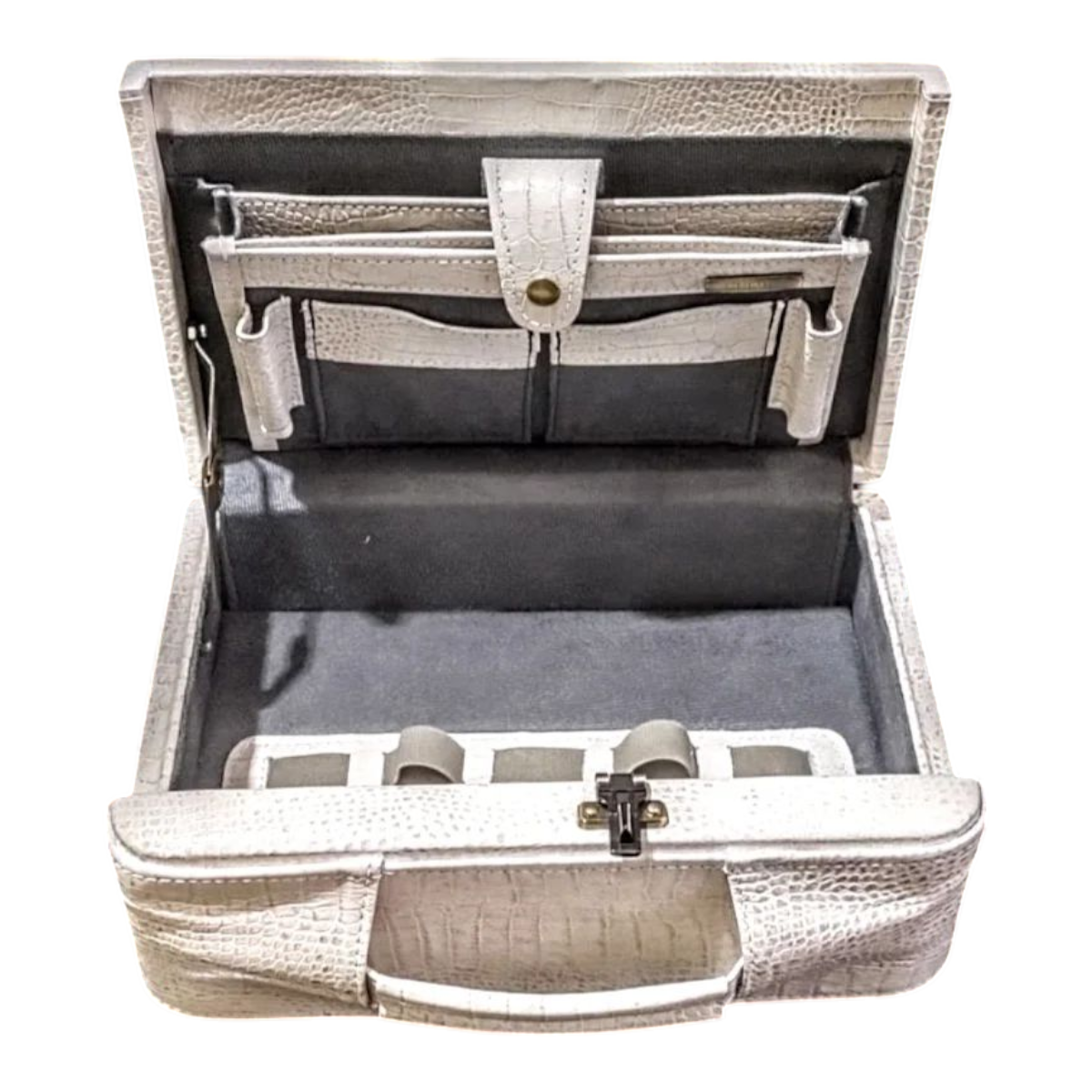 Maleta Médica Cannes - Couro Jacaré Branco/Forro Veludo CC 10xsem juros/Pix 15%desconto - Imagem 6