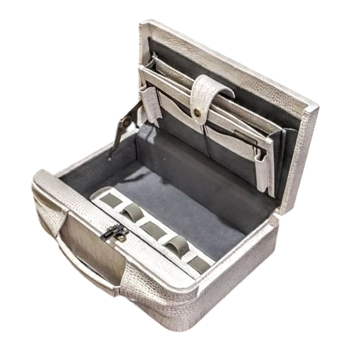 Maleta Médica Cannes - Couro Jacaré Branco/Forro Veludo CC 10xsem juros/Pix 15%desconto - Imagem 8