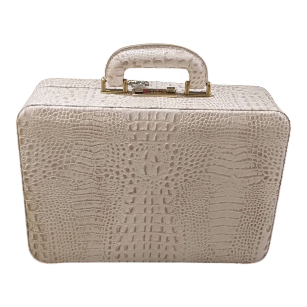 Maleta Médica Verona - Couro Jacaré Branco/Forro Veludo CC 10x sem juros/Pix 15%desconto