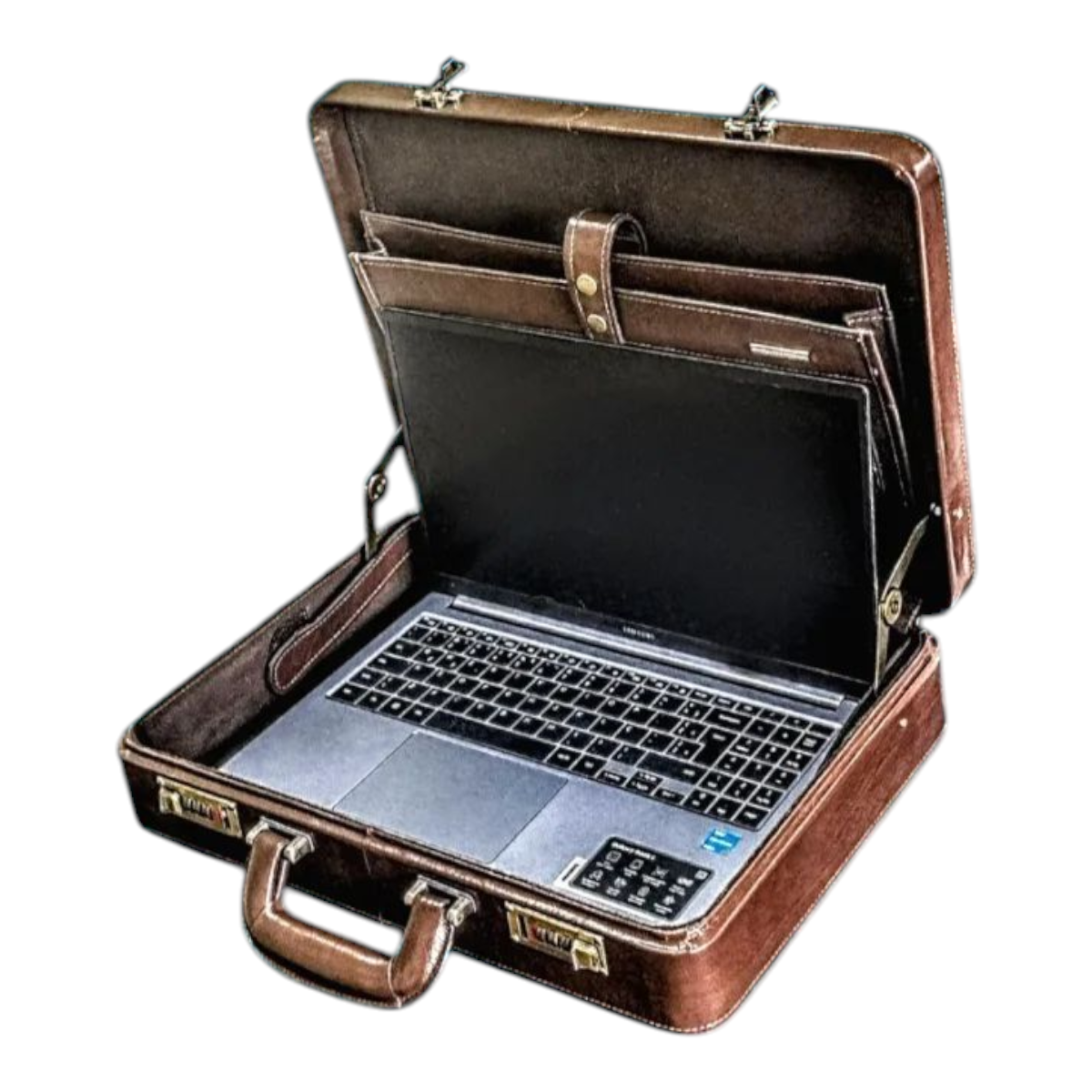 Maleta Notebook Tarento - Couro Clássico Café/Forro Veludo CC 10xsem juros/Pix 15% desconto - Imagem 11
