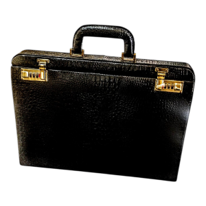 Maleta Notebook Roma - Couro Estampa Crocodilo Preto CC 10x sem juros/Pix 15%desconto