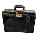 Maleta Notebook Genova - Couro Jacaré Preto/Forro Veludo CC 10x sem juros/Pix 15% desconto