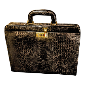 Maleta Notebook Milano - Couro Jacaré Marrom/Forro Veludo Cc 10x sem juros/Pix 15% desconto
