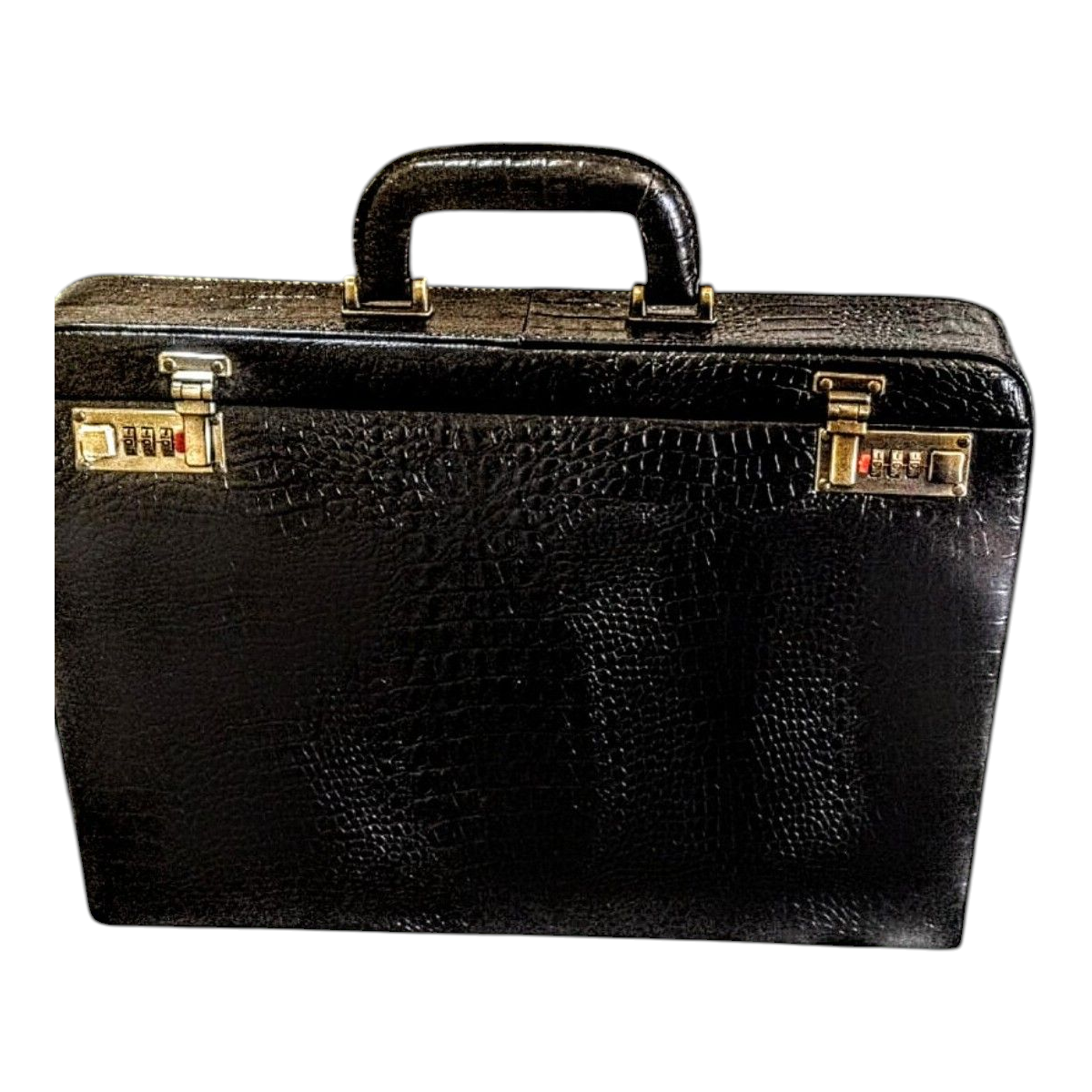 Maleta Notebook Napole - Couro estampa Crocodilo  Preto CC 10x sem juros/Pix 15% desconto