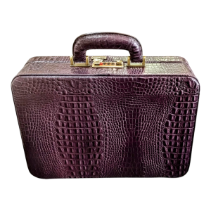 Maleta Médica Verona - Couro Jacaré Burgundy/Forro Veludo CC 10x sem juros/Pix 15% desconto
