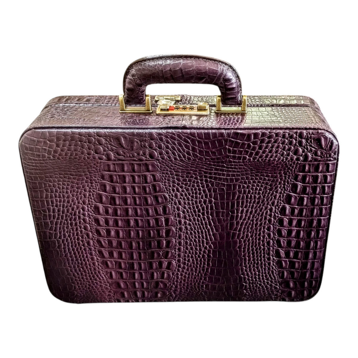 Maleta Médica Verona - Couro Jacaré Burgundy/Forro Veludo CC 10x sem juros/Pix 15% desconto
