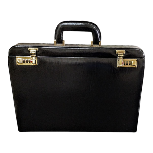 Maleta Notebook Roma - Couro Clássico Preto/Forro Veludo Grafite CC 10x sem juros/Pix 15% desconto