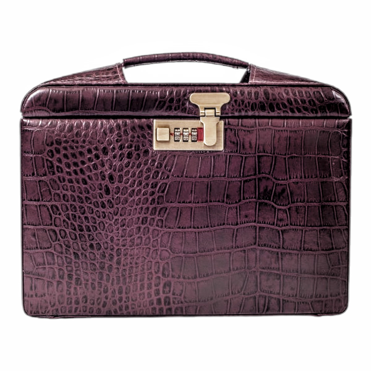 Maleta Médica Cannes - Couro Jacaré Burgundy/Forro Veludo CC 10xsem juros/Pix 15% desconto