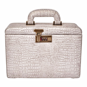 Maleta Médica Grenoble - Couro Jacaré Branco/Forro Veludo CC 10x sem juros/Pix 15% desconto
