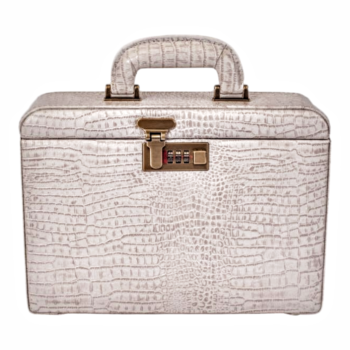 Maleta Médica Grenoble - Couro Jacaré Branco/Forro Veludo CC 10x sem juros/Pix 15% desconto