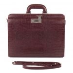 Maleta Feminina Provence - Couro Jacaré Burgundy/Forro Veludo Bordo CC 10x sem juros ou 15%desconto a vista