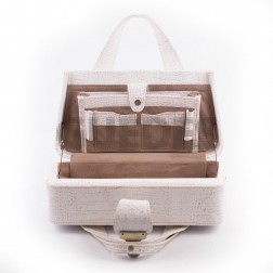Maleta Médica Marseille - Couro Jacaré Branco/Forro Veludo CC 10x sem juros/Pix 15%desconto - Imagem 5