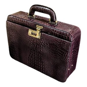 Maleta Médica Veneza - Couro Jacaré Burgundy/Forro Veludo CC 10x sem juros/Pix 15%desconto
