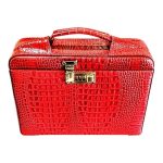 Maleta Médica Cannes - Couro Croco Vermelho/Forro Veludo CC 10x sem juros/Pix 15% desconto