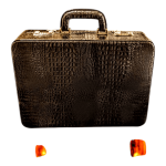Maleta Notebook Siena - Couro Croco Marrom Forro Veludo CC 10x sem juros ou 15% desconto a vista