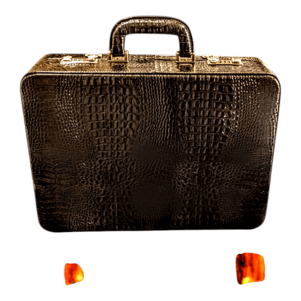 Maleta Notebook Siena - Couro Croco Marrom Forro Veludo CC 10x sem juros ou 15% desconto a vista