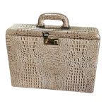 Maleta Médica Genova - Couro Croco Rafia / Forro Veludo Cinza CC 10x sem juros/Pix 15% desconto